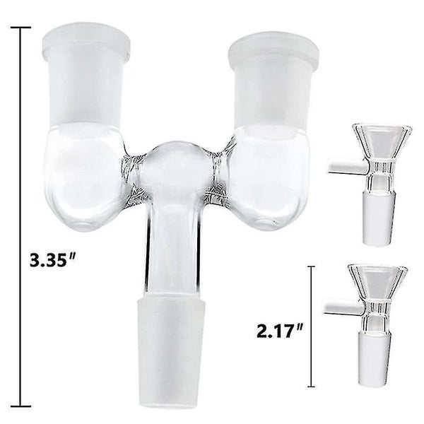 Glass Tube Adapter,2pc 14mm Male To Double 14 Mm Female Adapter63616996852610113
