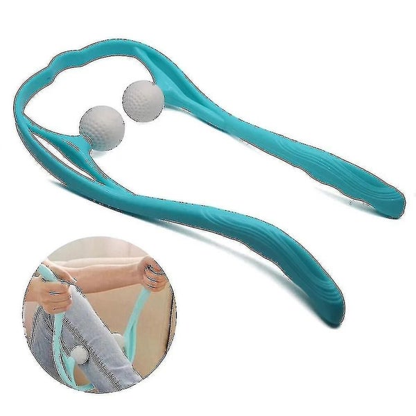 Neck Massager Therapy Neck And Shoulder Dual Trigger Point Roller Self-massage T Carousel 2