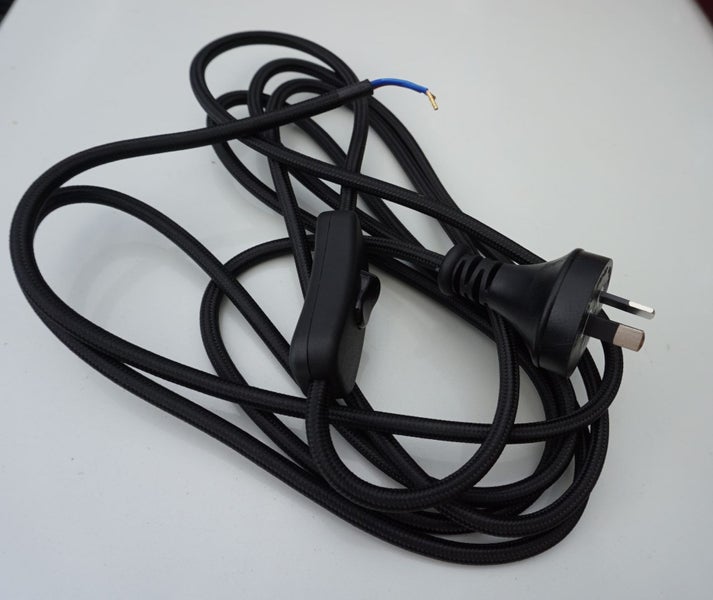 Lamp (Small Appliance) Cord 2-Core. Switched. 3M. Black Carousel 1