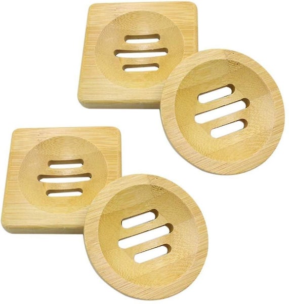 Handmade Soap Dish, 4 Bamboo Soap Dishes, Shower Soap Dish, Rectangular Carousel 1