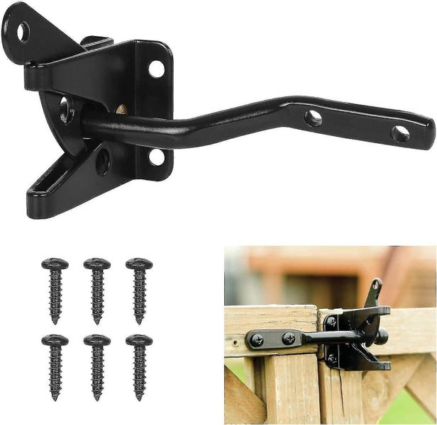 Gate Lock Automatic Lock-bolt Metal Lock-latch1pcs-black Carousel 1