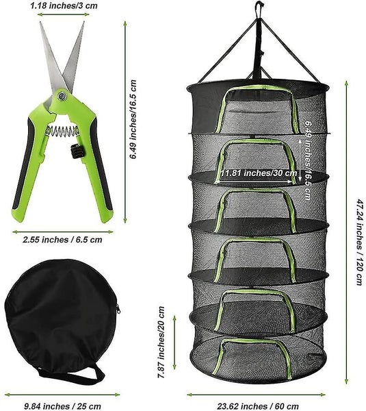 Hanging Herb Dryer, 0.6m 6 Layers Mesh Net For Herbs, Flowers, Bulbs, Fish, Larg Carousel 2