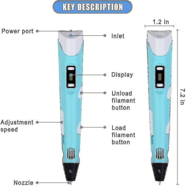 Intelligent 3d Pen With Led Display, 3d Printing Pen With Usb Charging,3colors P Carousel 2