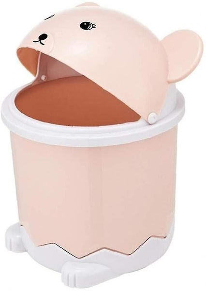 Mini Paper Basket Rolling Type Desktop Cover Waste Bins Trash Can Bucket Kitchen Carousel 1