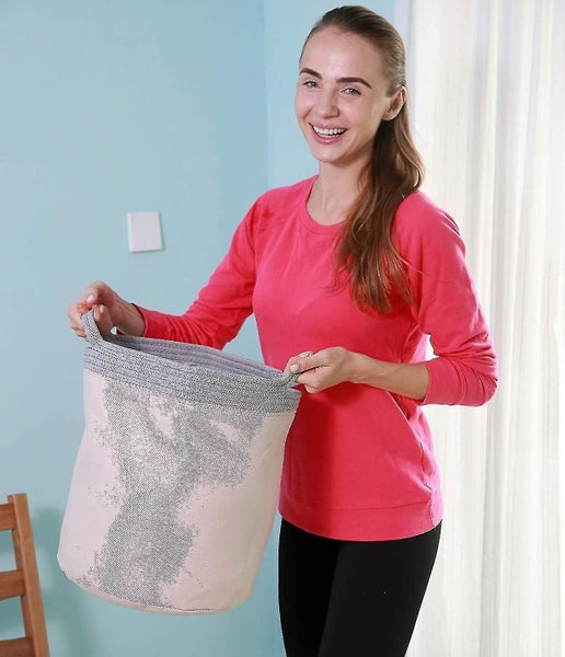 Laundry Hamper Portable Storage Bag Waterproof Fabric Foldable Laundry Baskets T Carousel 5