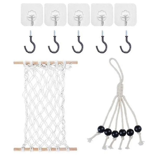 Hanging Fruit Hammock Handwoven Cotton Veggie Or Banana -black - Carousel 1