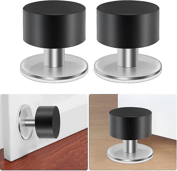 Pack Of 2 Floor Doorstops, Self-adhesive Door Stoppers, Rustproof Stainless Stee Carousel 1