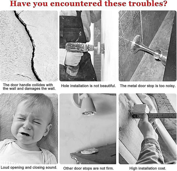 Pack Of 2 Floor Doorstops, Self-adhesive Door Stoppers, Rustproof Stainless Stee Carousel 5