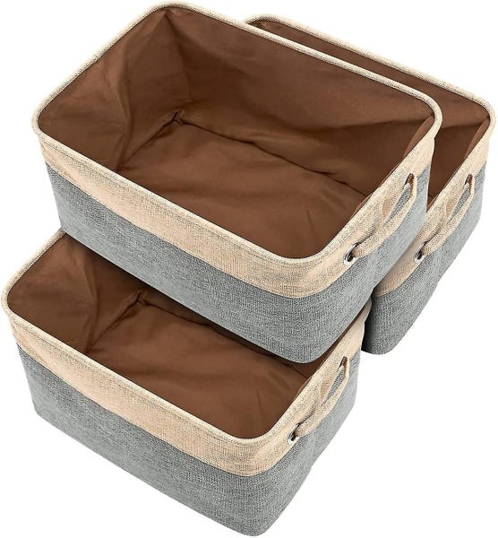 Large Fabric Basket, Foldable Storage Bin, Storage Bin Cube Box With Handle, 3 P Carousel 1