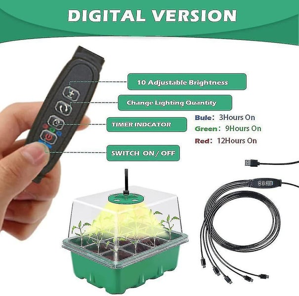 Mini Plant Greenhouse, 5pcs 12 Compartments Indoor Seedling Trays With Raised Li Carousel 1