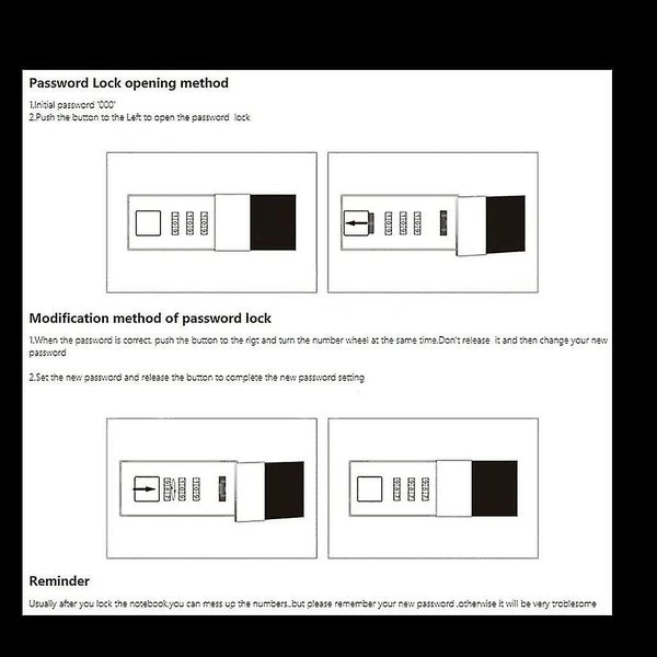 Leather Password Notebook With Lock Bigger Size 21.8cmx17.8cm Writing Pads Locka64527396286849114