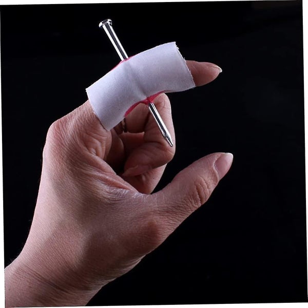 Ovelty Bloody Nail Through Finger Prank Trick Joke Magic Props April Fool Hallow Carousel 2