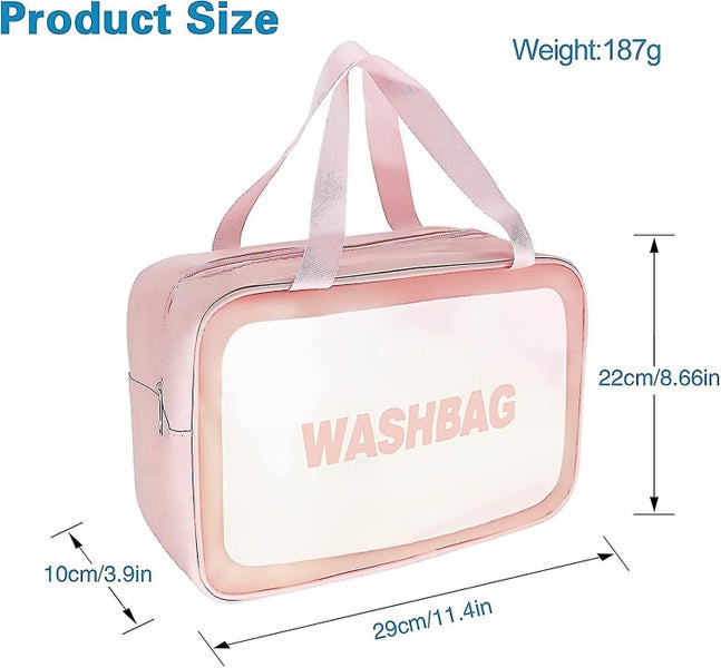 Portable Toiletry Cosmetic Bag, Lightweight For Travel Waterproof Transparent Ma Carousel 2