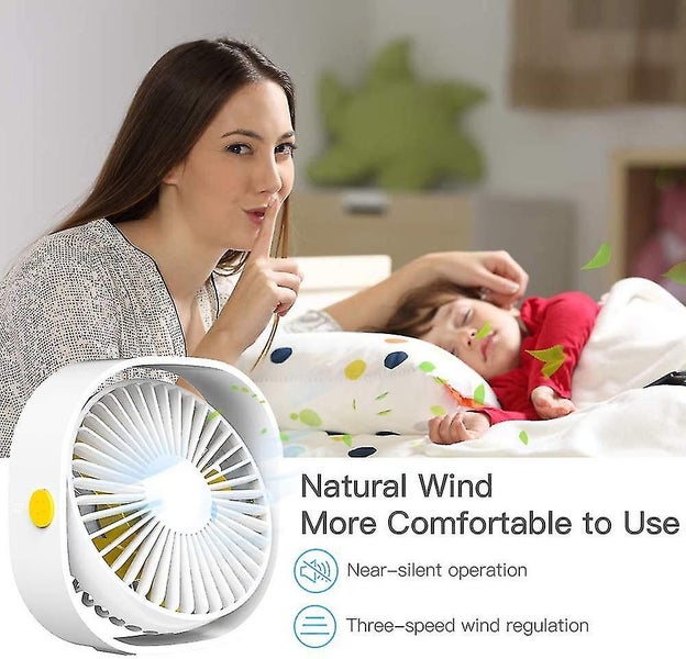Ratel Usb Table Fan, 12.3cm Mini Desk Fan Use With 1.2 Meter Cable, Portable And Carousel 2
