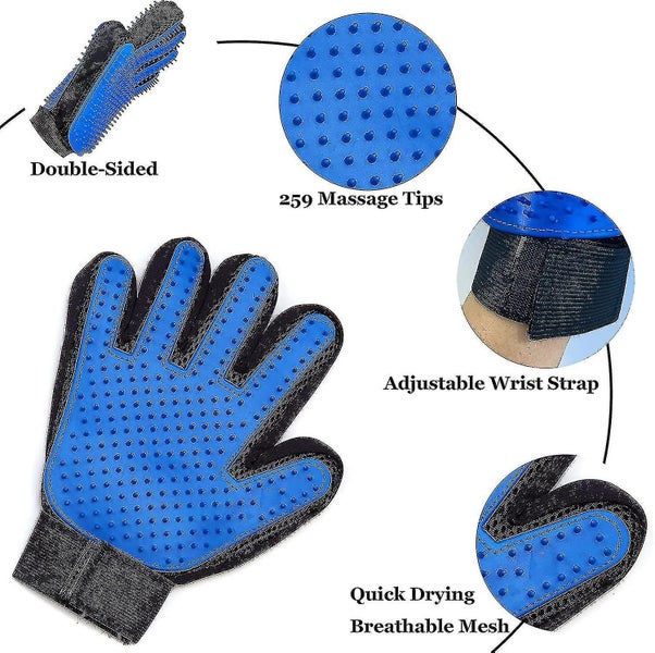 Pet Hair Brush Set. Self Cleaning Slicker Brush+grooming Glove+lint Remover Gift Carousel 2