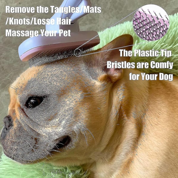 Pet Hair Brush Set. Self Cleaning Slicker Brush+grooming Glove+lint Remover Gift Carousel 5