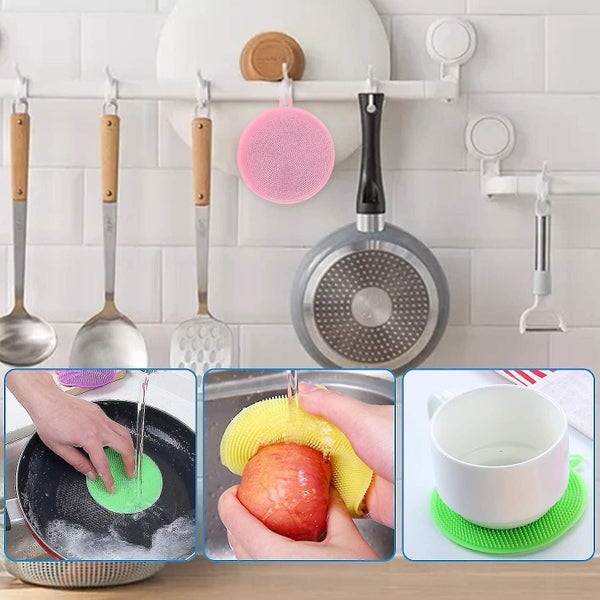 Silicone Dish Sponge, Cleaning Sponges,dish Washing Brush-free Dishwashing Bette Carousel 5