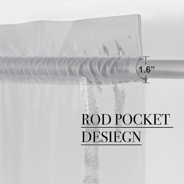 Sheer Curtain Sets Chic & Casual For Bedroom 72" L. Rod Pocket Tulle Voile Drape Carousel 2