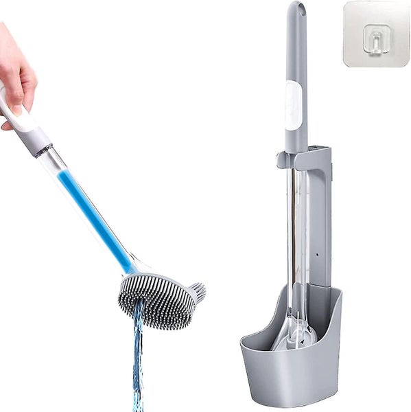Silicone Toilet Brush And Holder Set, Toilet Bowl Cleaner Brush With Soap Dispen Carousel 1