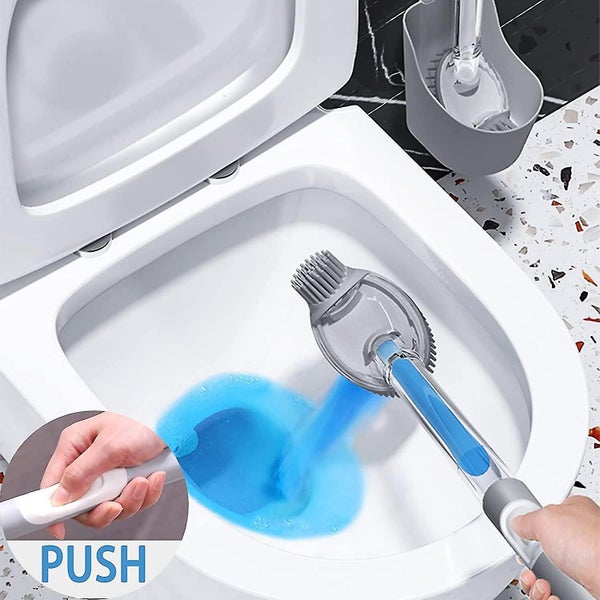 Silicone Toilet Brush And Holder Set, Toilet Bowl Cleaner Brush With Soap Dispen Carousel 2