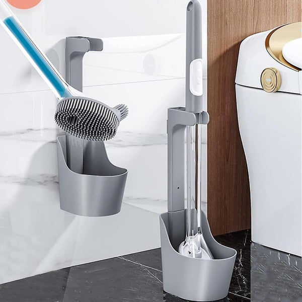 Silicone Toilet Brush And Holder Set, Toilet Bowl Cleaner Brush With Soap Dispen Carousel 5