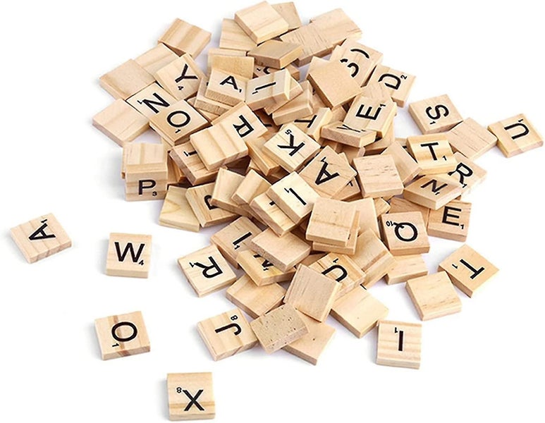 Scrabble Letters Wooden Scrabble Tiles 200 X Scrabble Bricks Alphabet Board Game Carousel 1