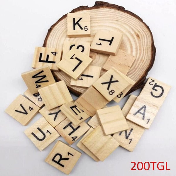 Scrabble Letters Wooden Scrabble Tiles 200 X Scrabble Bricks Alphabet Board Game Carousel 2