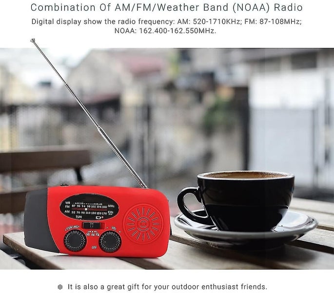 Portable Solar Radio, Hand Crank Self Powered Am/fm/noaa Radio, Dynamo Weather R Carousel 2