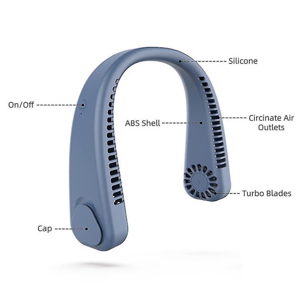 Portable Bladeless Neck Fan (blue) Carousel 4