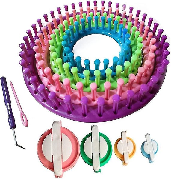 Round Knitting Looms Set Scarf Hat Maker Crochet Kit With Heilwiy Gift Pom Pom M Carousel 1