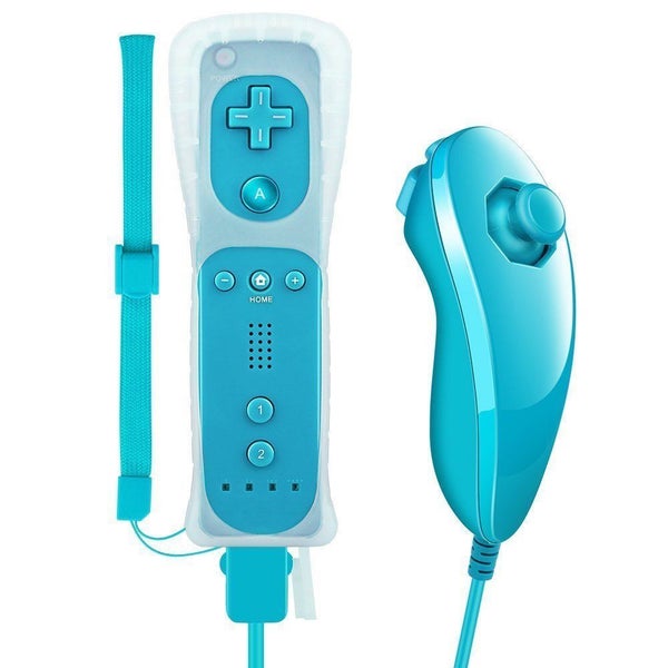 Wii Remote and Nunchuck Controller Blue Carousel 8