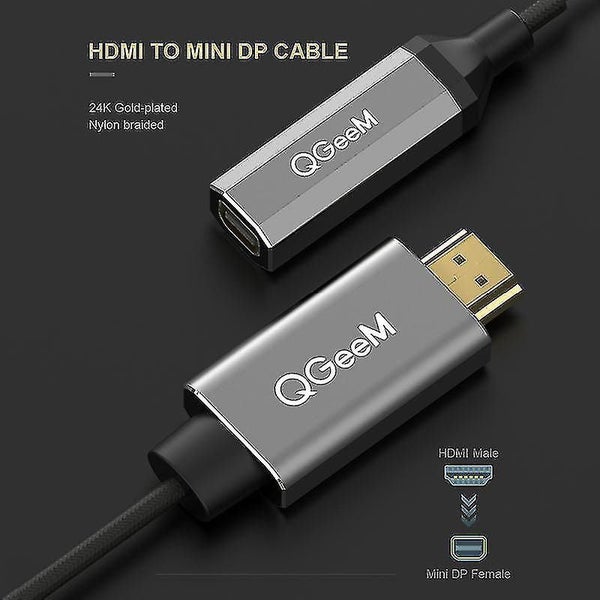 Single To Mini Dp Converter Adapter Cable Uhd 4k@30hz Plug And Play For Pc Lapto Carousel 2