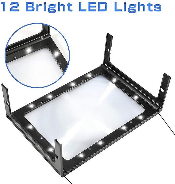 Reading Magnifier, 12led Ultra Bright Illuminated Desk Magnifier Lamp Light 2.5x Carousel 2