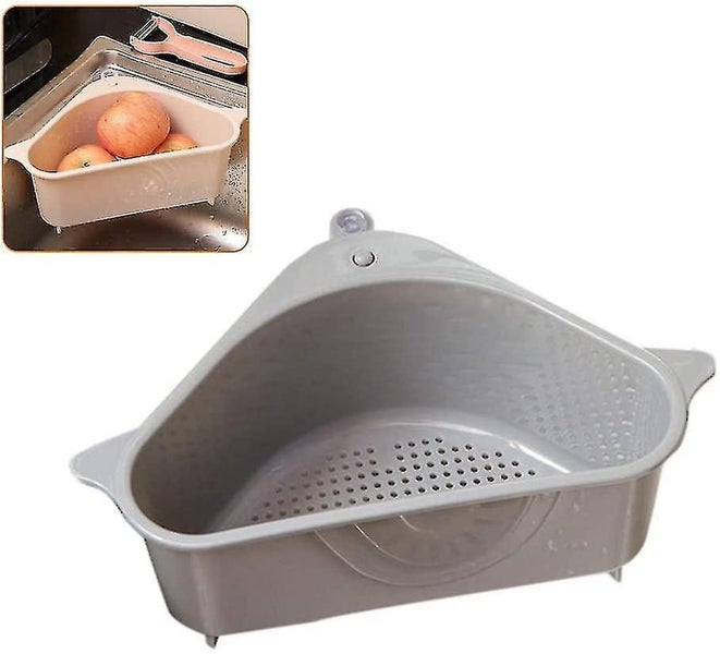 Sink Organiser, Triangular Sink Drain Shelf Drain Rack Storage Holder Grau Carousel 1