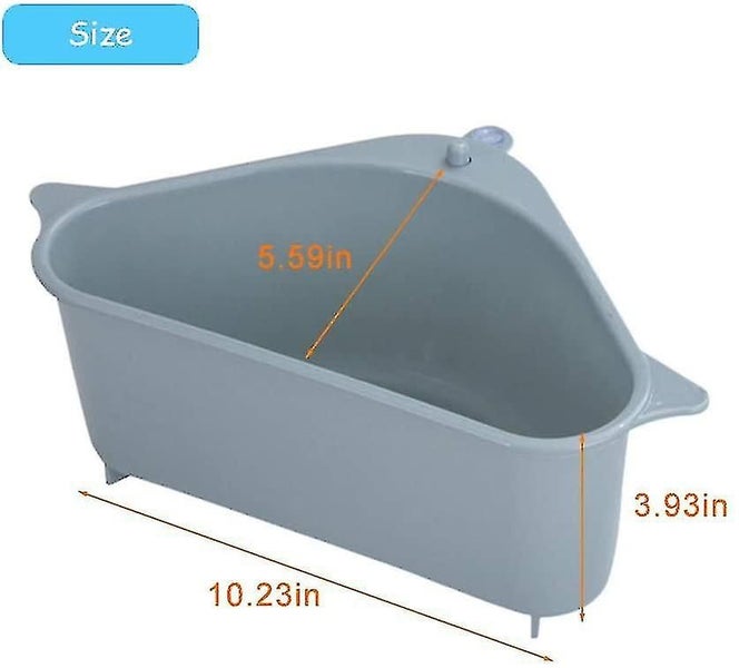Sink Organiser, Triangular Sink Drain Shelf Drain Rack Storage Holder Grau Carousel 2