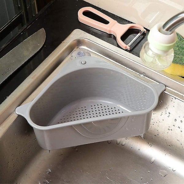 Sink Organiser, Triangular Sink Drain Shelf Drain Rack Storage Holder Grau Carousel 3