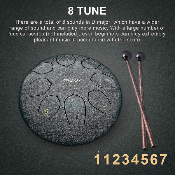 Steel Tongue Drum 6 Inch 8 Notes Lotus Handpan Drum Kit Chakra Tank Drum Percuss Carousel 2