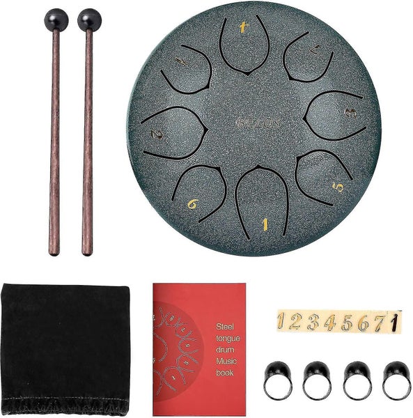 Steel Tongue Drum 6 Inch 8 Notes Lotus Handpan Drum Kit Chakra Tank Drum Percuss Carousel 4