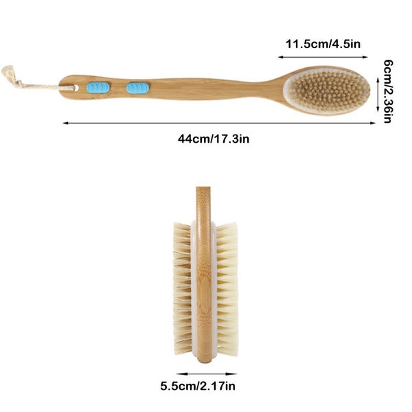 Body Brush Dry Skin Back Shower Bath Scrubber Exfoliating SPA Cleansing Carousel 2