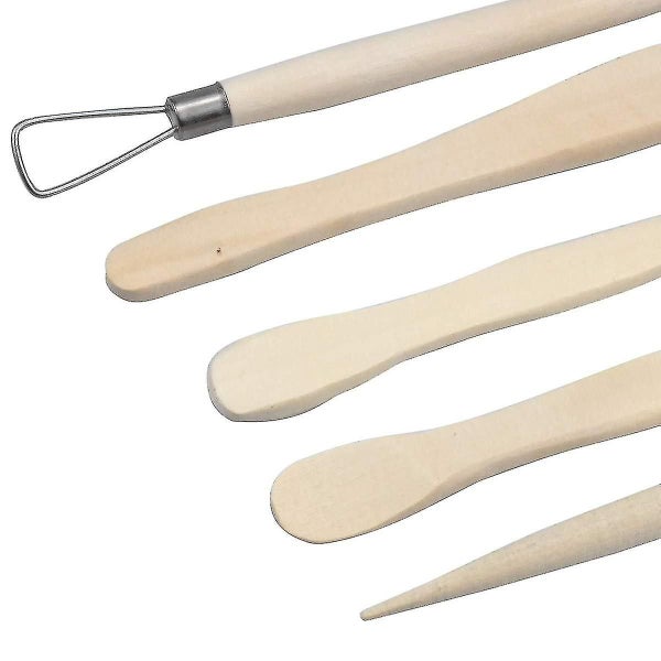 Pottery Sculpting Tools Set, 5pcs Wooden Clay Modelling Tools, Pottery Clay Scul Carousel 5