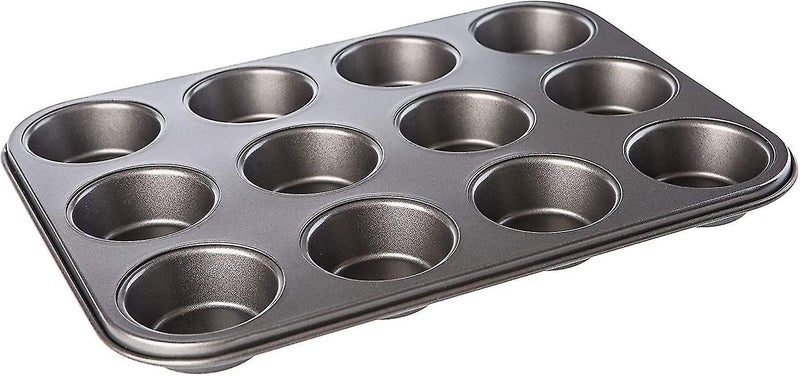 Steel Muffin Pan For 12 Large Muffins, Non-stick, 35 X 26.5 Cm, Cupcake Mold, Br Carousel 1