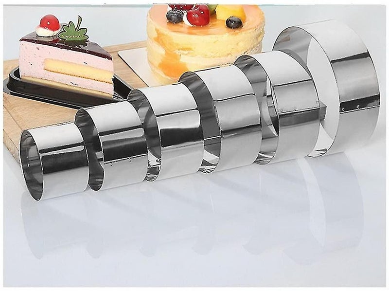 Set Of 6 Ring Molds Dessert Stainless Steel Round Pie Ring Cake Ring, Stainless Carousel 2