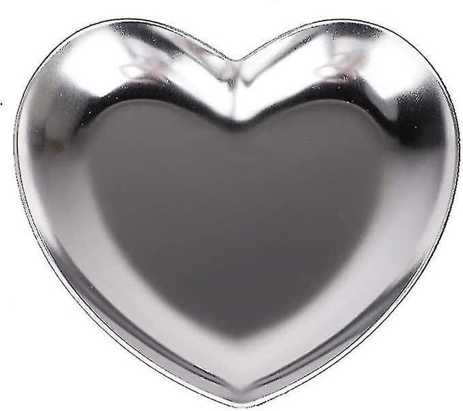 Stainless Steel Heart Plate Tea Tray, Fruit Plate Cosmetic Jewelry Storage Box F Carousel 1