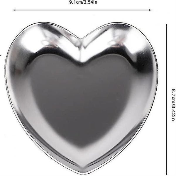Stainless Steel Heart Plate Tea Tray, Fruit Plate Cosmetic Jewelry Storage Box F Carousel 3