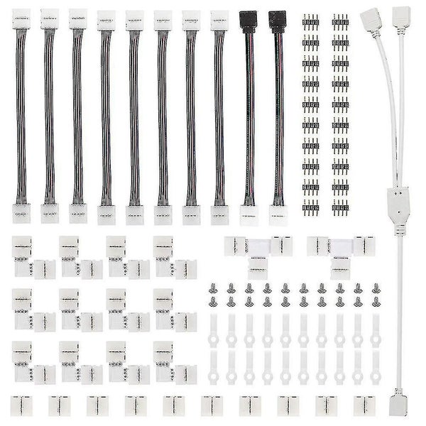 95pcs 5050 4 Pins Rgb Led Tape Connector Plug Power Splitter Cable Carousel 1