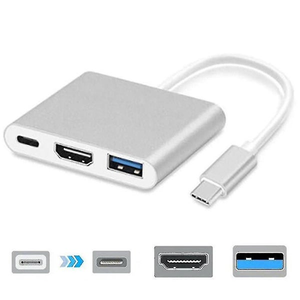 Type-c To Usb-c 4k Hdmi Usb 3.0 3 In 1 Hub Adapter Cable For Apple Mac Carousel 1