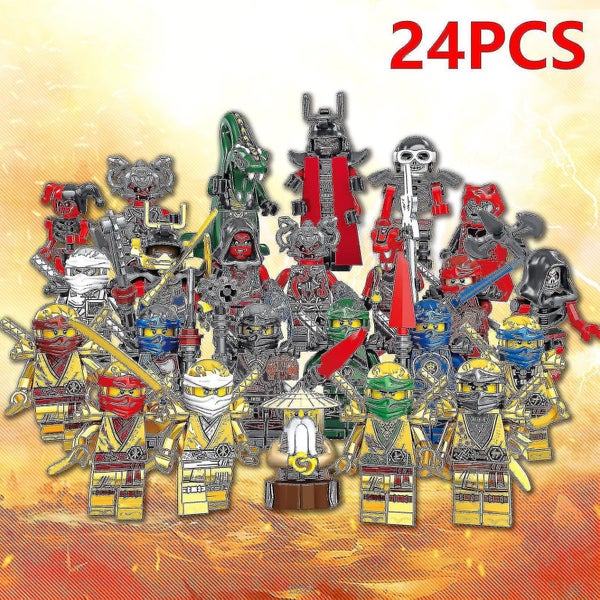 Set Of 24 Pcs Ninjago Mini Figures Kai Jay Sensei Wu Master New Building Blocks Carousel 2