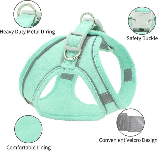 Step-in Faux Suede Dog Harness And Leash Set - Soft Breathable Faux Suede Fabric Carousel 2