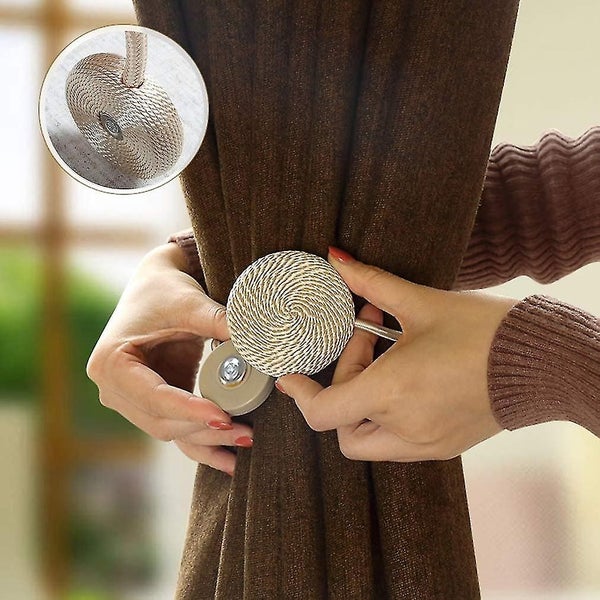 Set Of 2 Magnetic Tiebacks For Decorative Curtains, Modern Support Rope For Thin Carousel 4