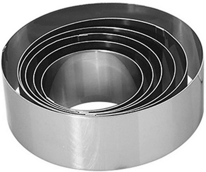Set Of 6 Ring Molds Dessert Stainless Steel Round Pie Ring Cake Ring, Stainless Carousel 1